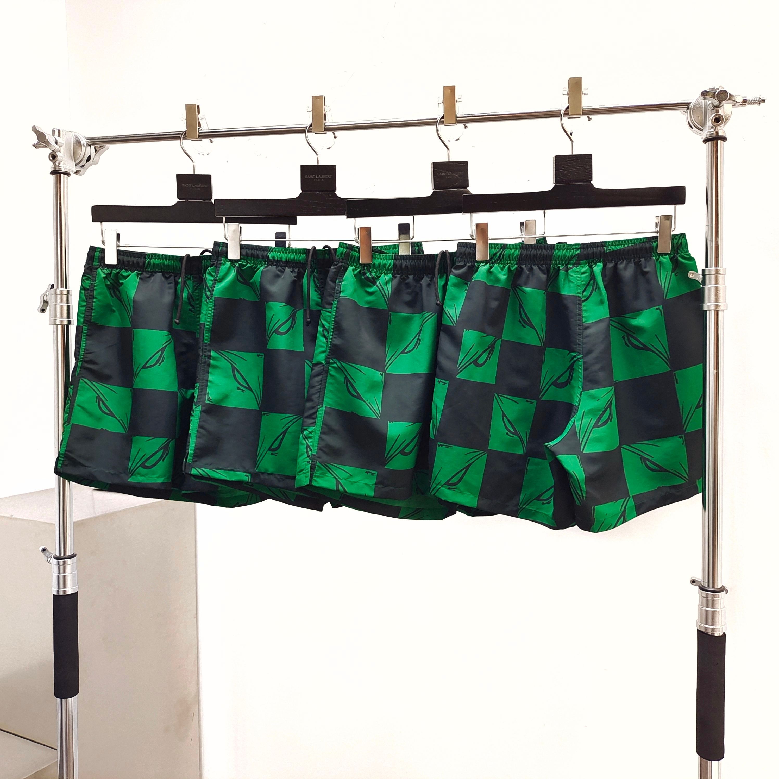 Anti Promo x Matty Boy 99 Eyes Checkered Nylon Shorts Green / Black #B4596-AP