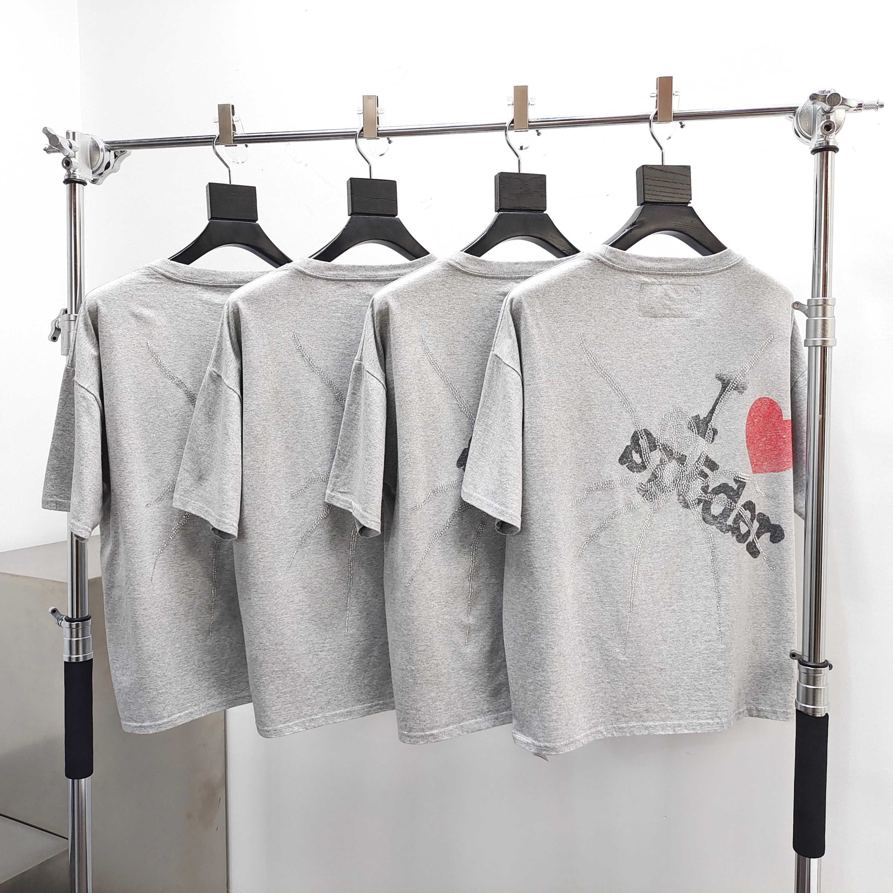 Sp5der I Love New York Rhinestone Tee Heather Grey #B4521-SP