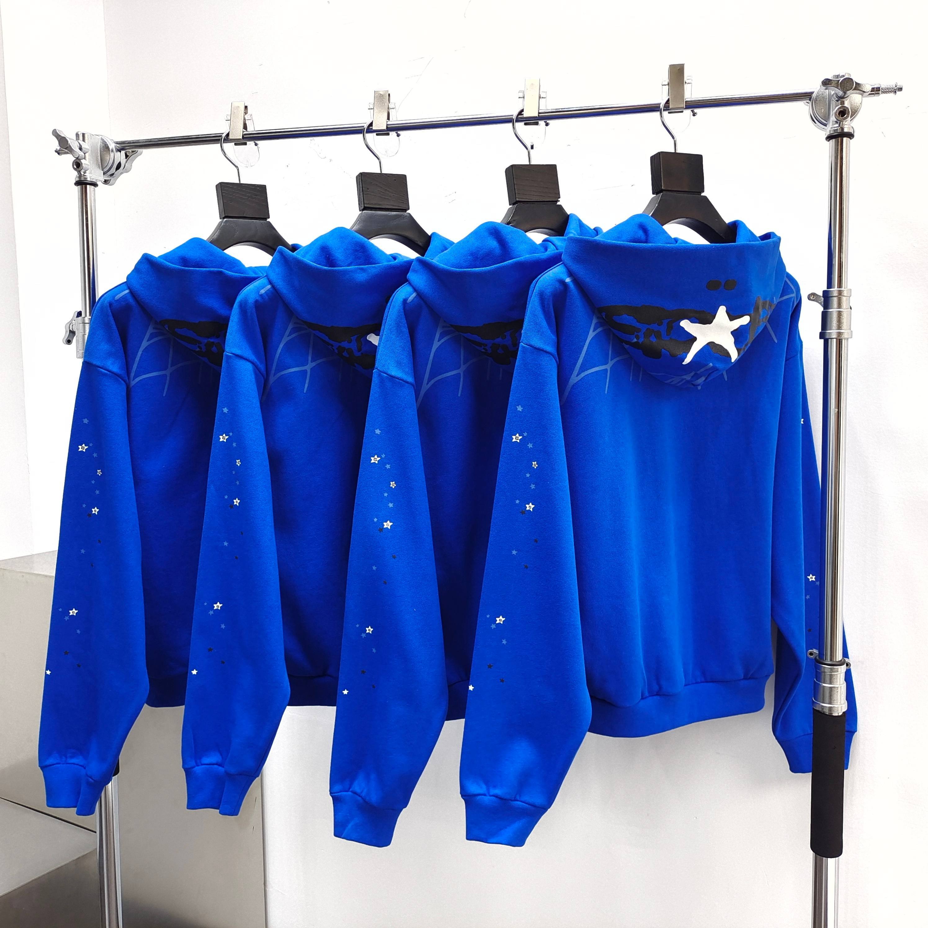 Sp5der Heavy Web Full Zip Hoodie Tory Blue #B4548-SP