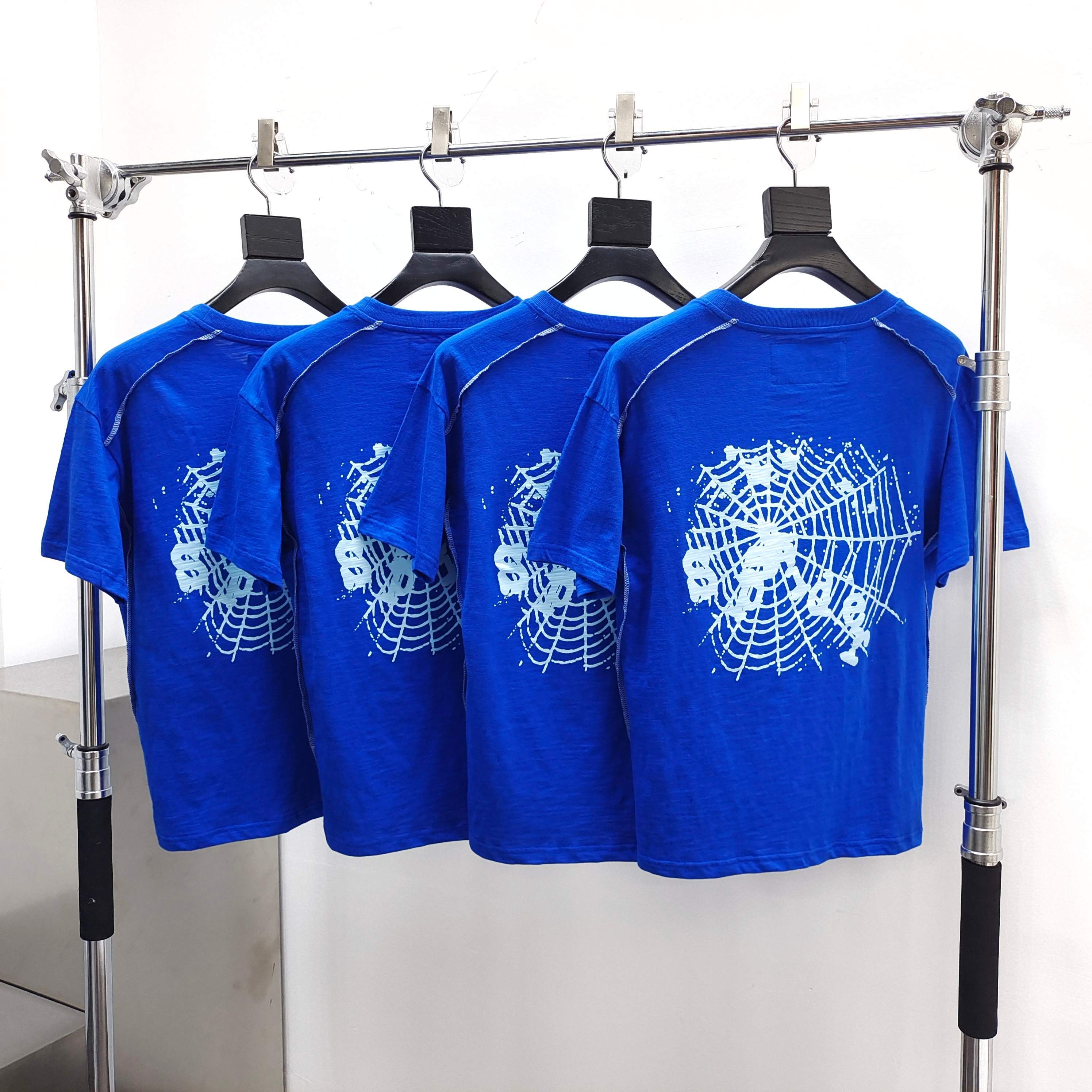 Sp5der Web Graphic Contrast Stitch Tee Royal Blue / White #B4578-SP