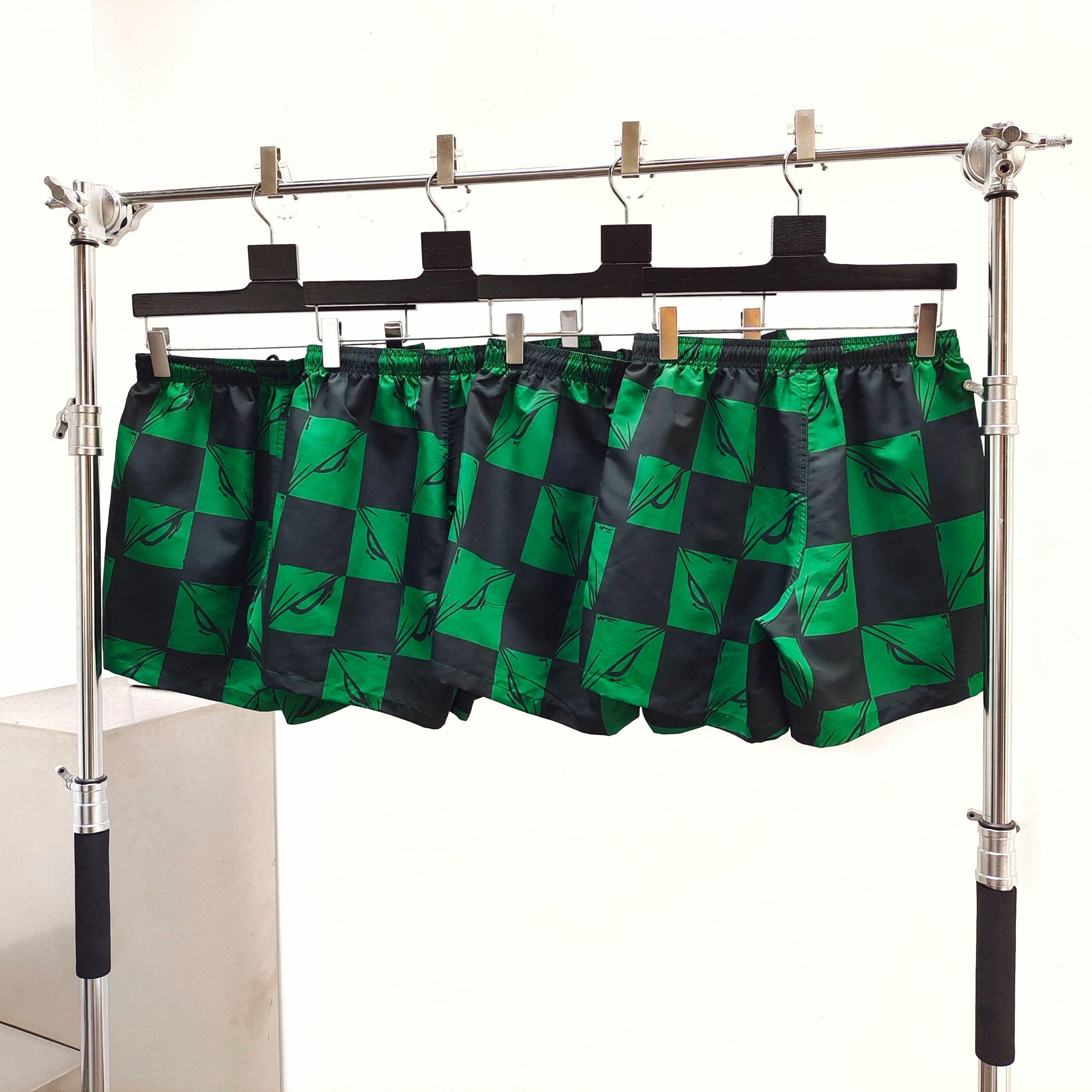 Anti Promo x Matty Boy 99 Eyes Checkered Nylon Shorts Green / Black #B4596-AP