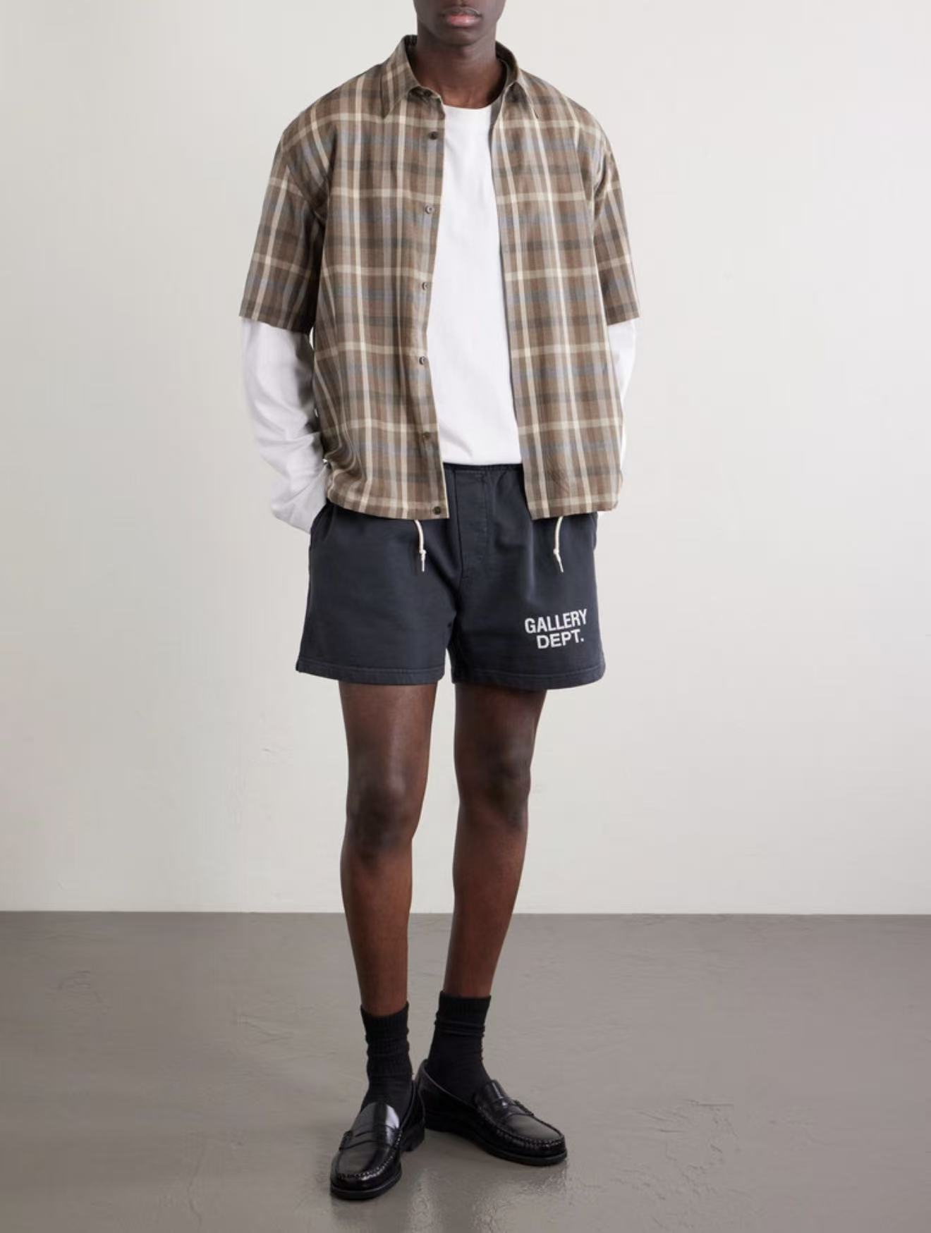 Gallery Dept. Logo French Terry Shorts Black 480gsm #B4459-GD-480