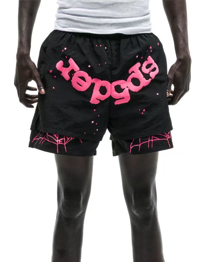 Sp5der OG Web Double Layer Short Black / Pink #B4543-SP