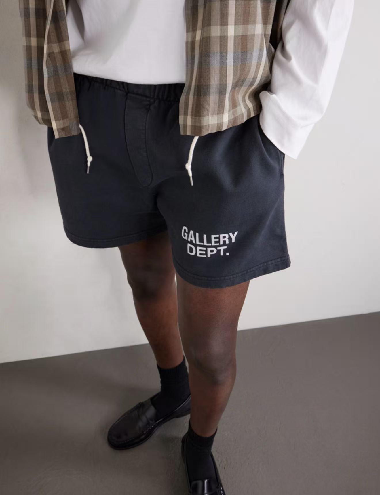 Gallery Dept. Logo French Terry Shorts Black 480gsm #B4459-GD-480