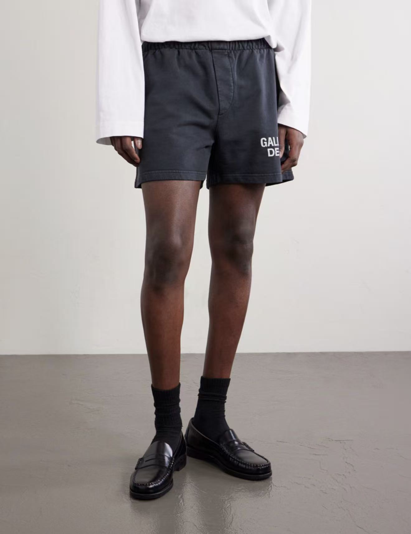 Gallery Dept. Logo French Terry Shorts Black 480gsm #B4459-GD-480