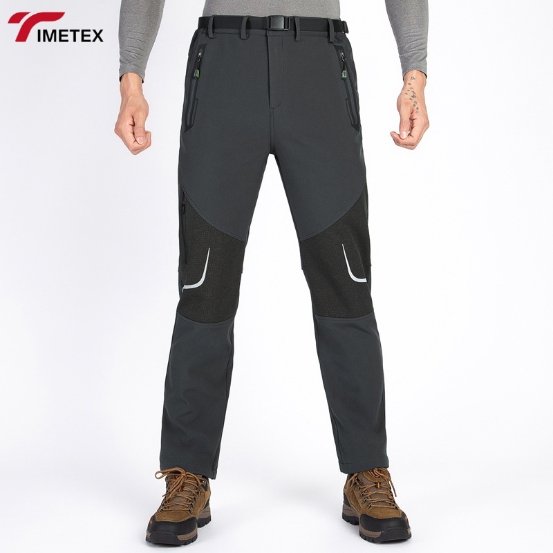 TIMETEX Casual Winter Outdoor Poly/Cotton Soft Shell Long Pants Winter Casual Thick Fleece Lining Matching Color with Soft Shell
