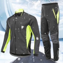 Custom Men Winter Cycling Jackets Set Fleece Thermal Windproof Waterproof Warm Bicycle Jerseys MTB Pants Bike Cycling Suit