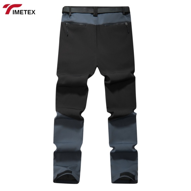 TIMETEX Unisex Plus Size Winter Loose Print Woven Softshell Stretch Polyester Trousers Warm Hiking Breathability Zipper Fly