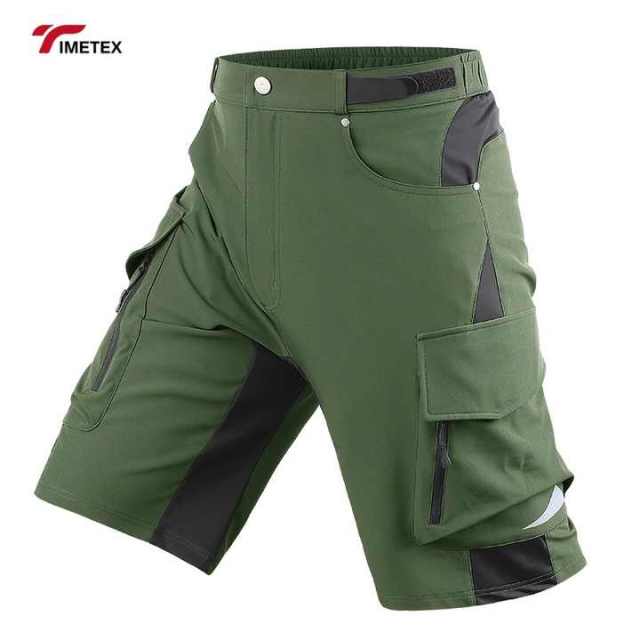 TIMETEX Men's Outdoor Bike Shorts Quick Dry Stretch Breathable Waterproof Zipper Pocket Loose Fit Hot Pattern for MTB Cargo