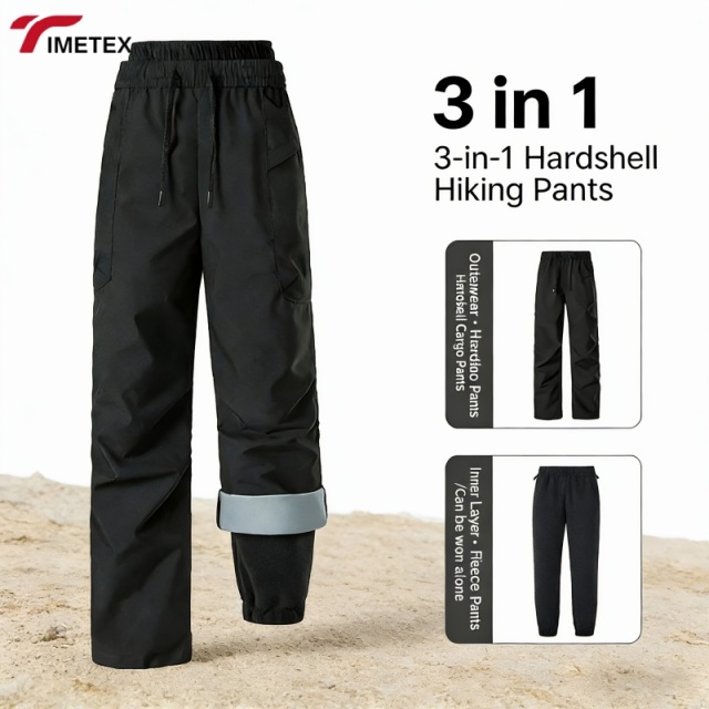 TIMETEX Custom Polyester Waterproof Warm Fleece Casual Heavyweight Two-piece Set Men's Women's  Pants Loose-Fitting Baggy Snow