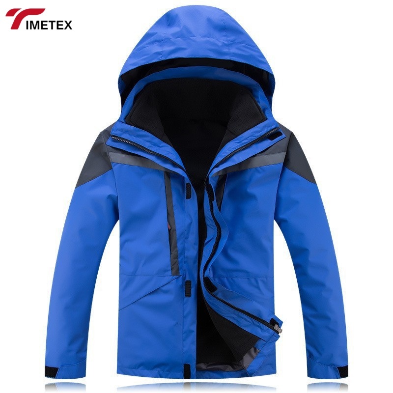 Reflective Winter-spring Three-in-one Reversible Hooded Waterproof Men's Women's Workwear Detachable Inner Lining Windproof