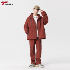TIMETEX Unisex 100% Polyester Simple Style and Solid Color Jacket Set for Casual and Sports Wear