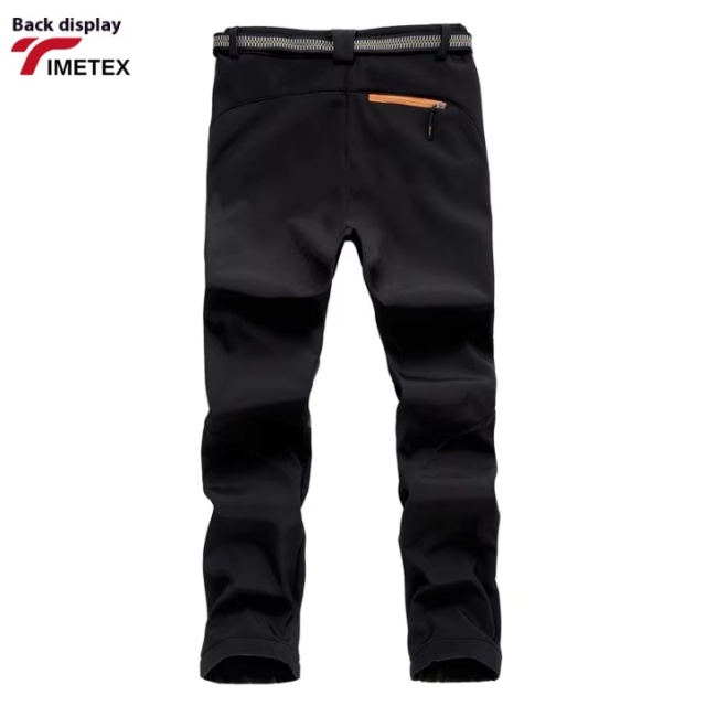 TIMETEX Reflective Softshell Trekking Pants Warm Fleece Waterproof Camping Skiing Hiking Clothing Zipper Fly Closure Casual Mid