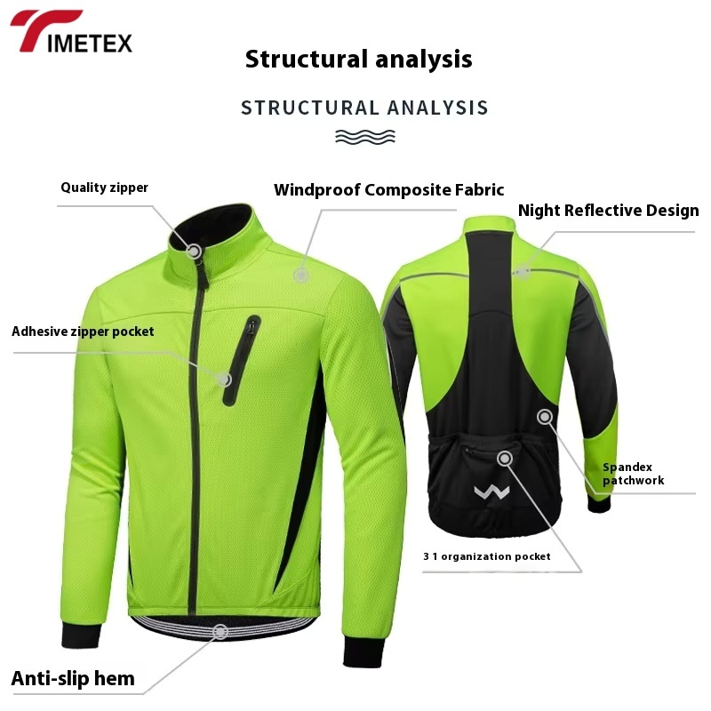 TIMETEX Winter Snow Jacket with Stand Waterproof Canvas Embroidered Zipper Closure for Outdoor Cycling Mountaineering in Spring