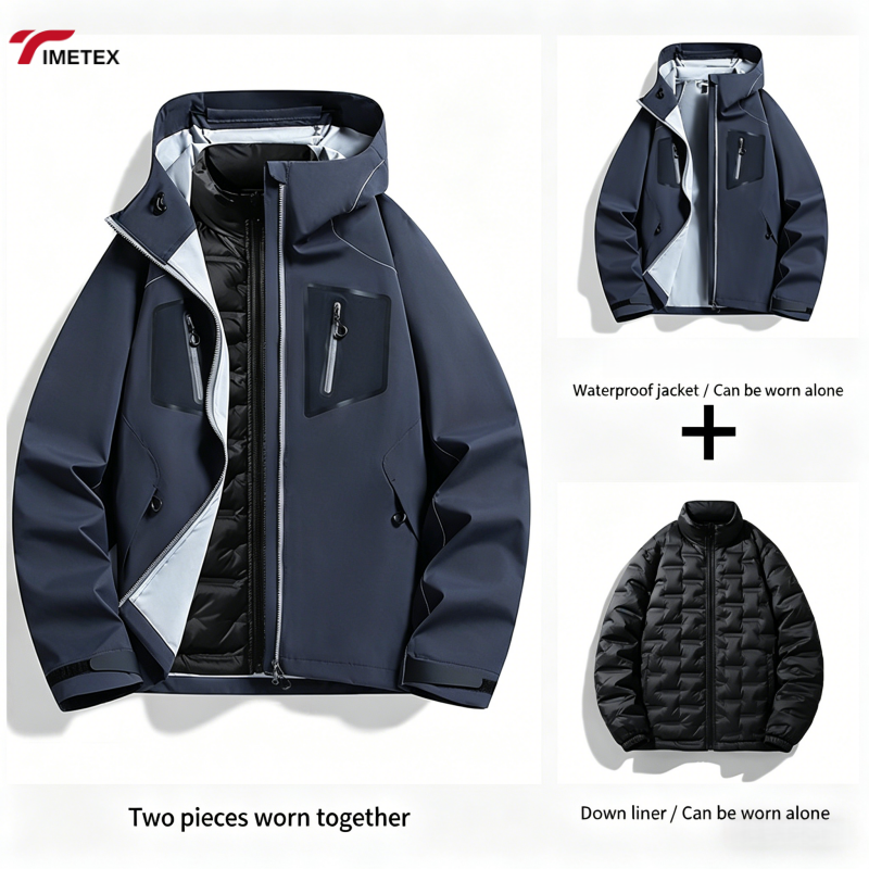 TIMETEX Winter Waterproof Hooded Sports Jacket Windproof Outdoor Casual Coat Basketball Running Tracksuit Custom Logo