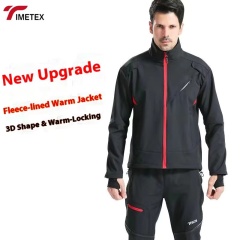 TIMETEX Winter Cycling Jacket  Warm Bicycle Jersey Windproof Anti-Sweat Rainproof Plus Size Sportswear for Outdoor Riding