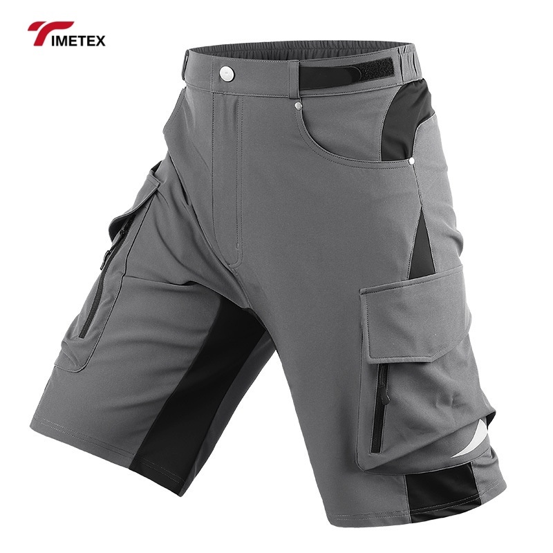 TIMETEX Men's Outdoor Bike Shorts Quick Dry Stretch Breathable Waterproof Zipper Pocket Loose Fit Hot Pattern for MTB Cargo