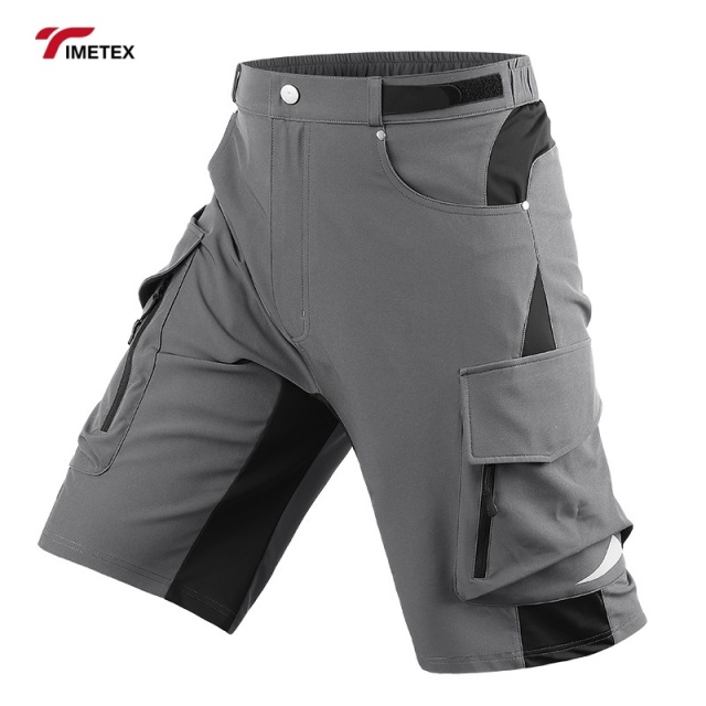 TIMETEX Men's Outdoor Bike Shorts Quick Dry Stretch Breathable Waterproof Zipper Pocket Loose Fit Hot Pattern for MTB Cargo