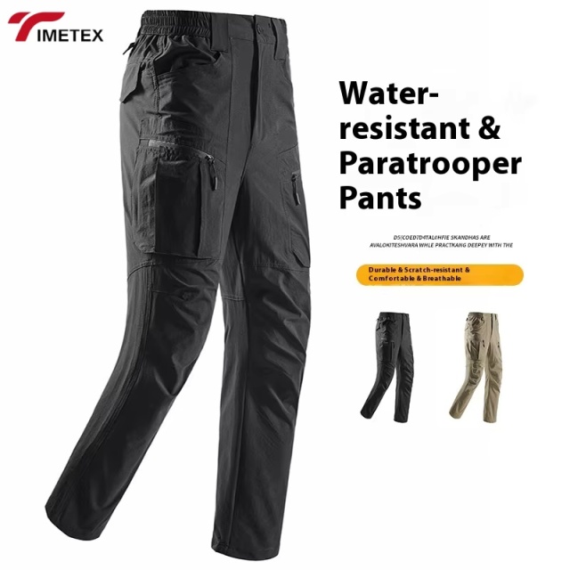 TIMETEX Winter Men's Sport Pants Elastic Waist Waterproof Breathable Windproof Multiple Pockets