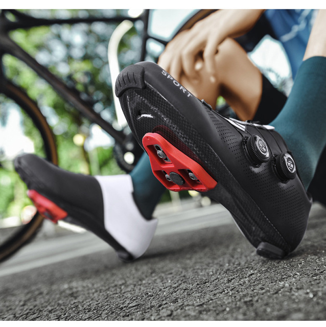 Men and Women's New Carbon Fiber Road Lock Shoes Hard Soled Outdoor Bicycle Cycling Footwear
