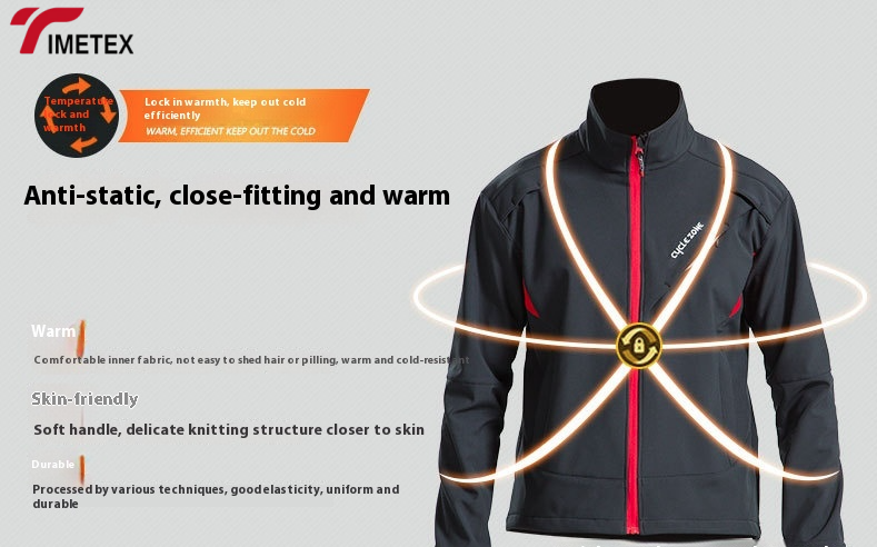 TIMETEX Winter Cycling Jacket  Warm Bicycle Jersey Windproof Anti-Sweat Rainproof Plus Size Sportswear for Outdoor Riding