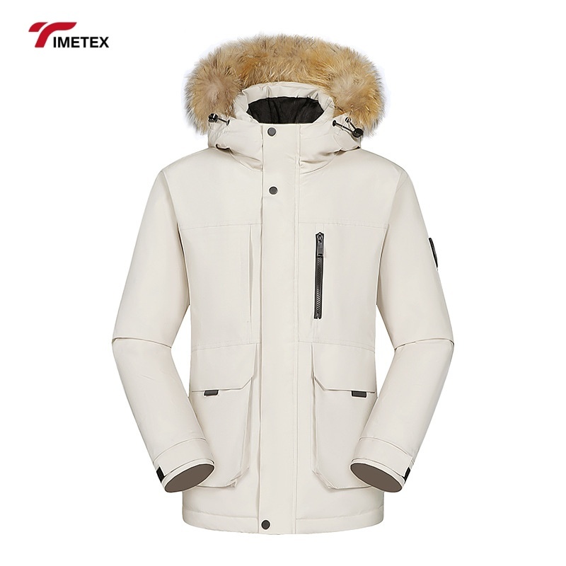 TIMETEX Canada Style Men's Jacket Thick Winter Coat Waterproof Windproof Zipper Closure Breathable Solid for Outdoor Activities