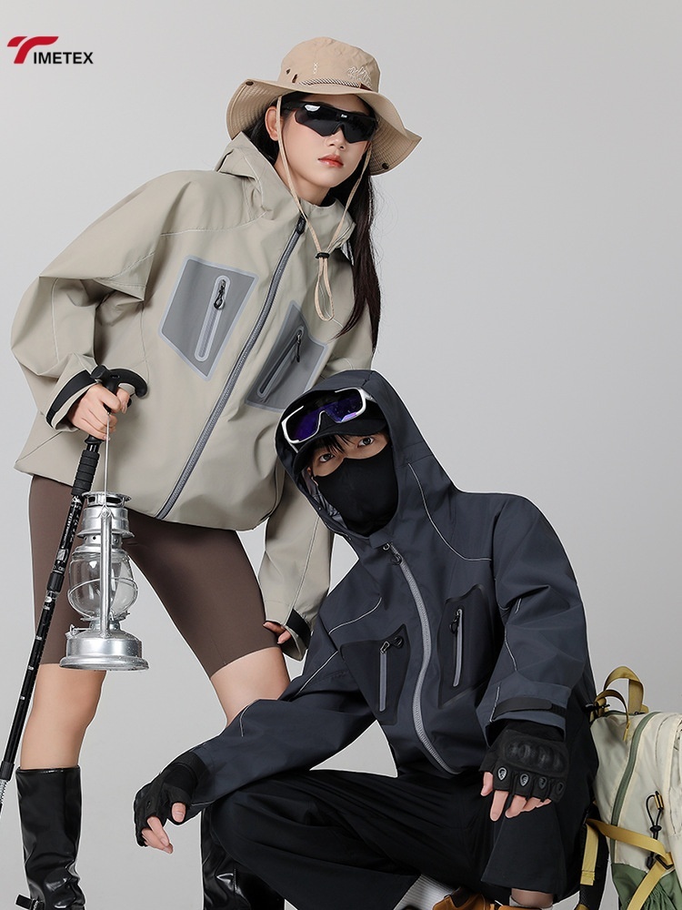TIMETEX Autumn Waterproof Sports Jacket Hooded Windproof Casual Outdoor Coat Running Tracksuit Outwear Custom Logo