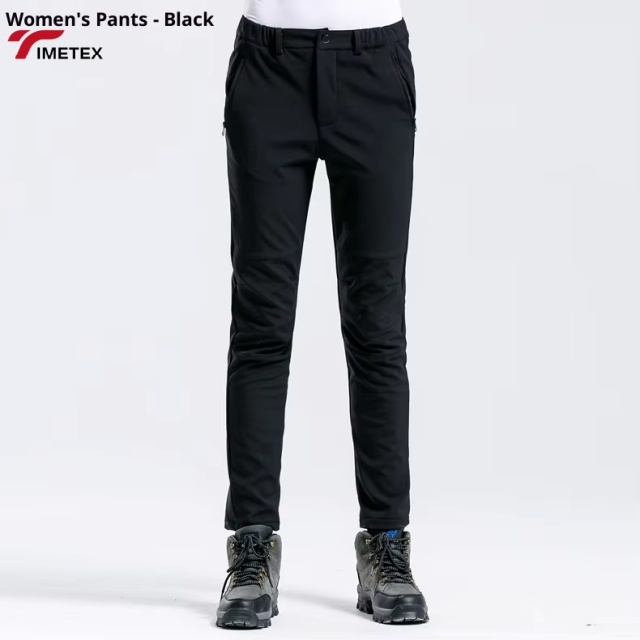 TIMETEX Customizable Winter Softshell Outdoor Hiking Pants Waterproof Warm Fleece Casual Logo Waist with Zipper Fly Front Style