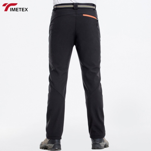TIMETEX Reflective Softshell Trekking Pants Warm Fleece Waterproof Camping Skiing Hiking Clothing Zipper Fly Closure Casual Mid