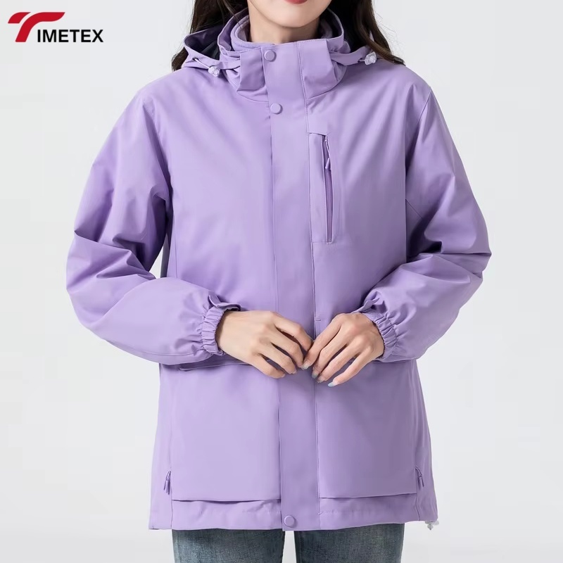 TIMETEX Hree-in-One Hooded Windproof and Waterproof Outdoor Sports Jacket Autumn Mountaineering Suit with Embroidered Technics