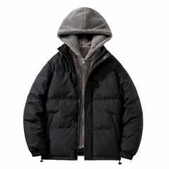Wholesale Waterproof Breathable Windproof Nylon Black Bubble Puffer Jacket Padded Hood High Quality Custom Logo Shiny Winter