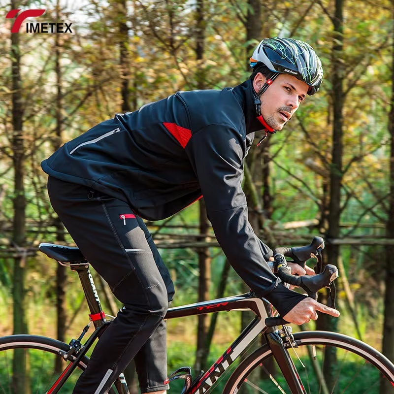 TIMETEX Winter Cycling Jacket  Warm Bicycle Jersey Windproof Anti-Sweat Rainproof Plus Size Sportswear for Outdoor Riding