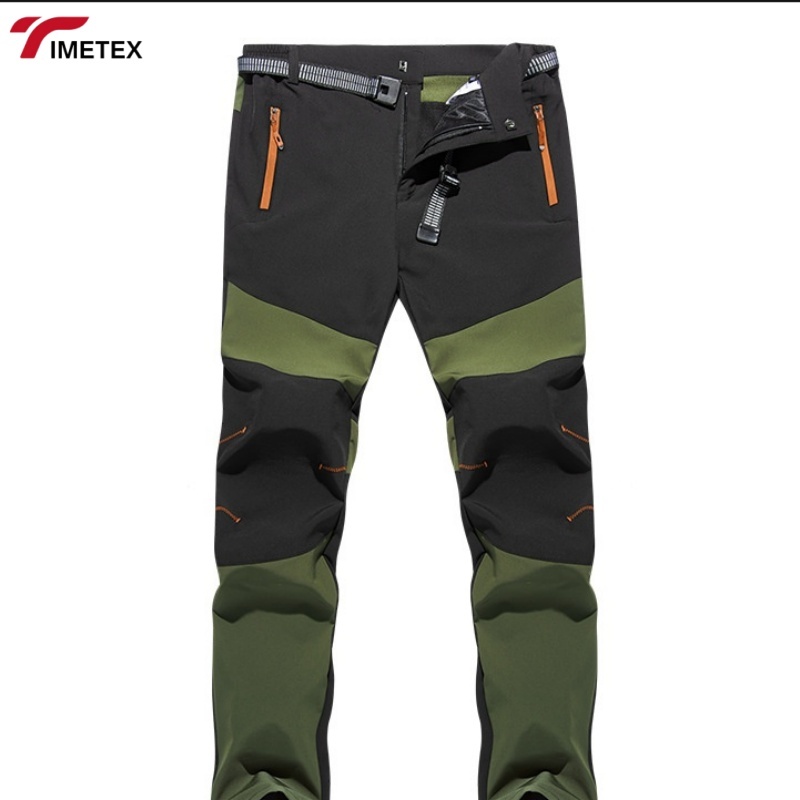TIMETEX Outdoor Sports Pants for Autumn Mountaineering Quick-Drying Plus Size Flat Elastic Waterproof Zipper Fly Loose Fit