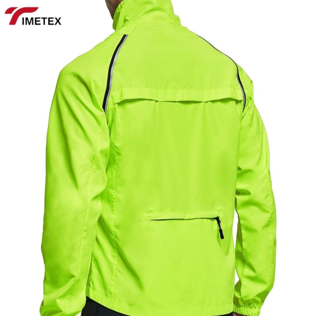 TIMETEX Reflective Striped Cycling Jacket with Multiple Pockets and Windproof Design Athletic Jacket for Road Biking