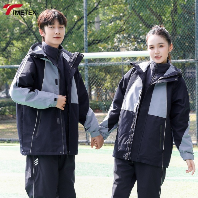 New School Uniform Winter Storm Jacket Three-piece High School Windproof Waterproof Men's and Women's  Thickened Suit