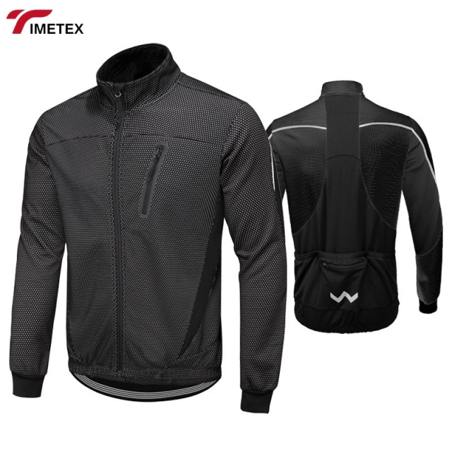 TIMETEX Custom Logo Softshell Thermal Reflective Waterproof Winter Cycling Jacket for Men Bicycle  Biding Jackets Bike Jacket