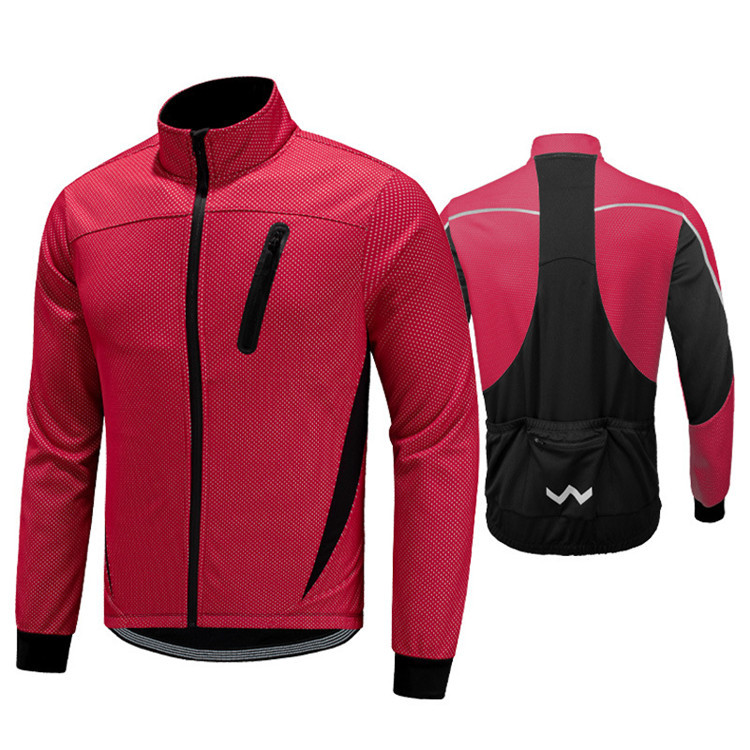 TIMETEX Wholesale Men Solid Color Winter Cycling Jersey Custom Logo Warm Bicycle Jersey  Long Sleeve Cycling Jackets for Men