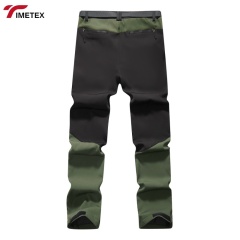TIMETEX Unisex Plus Size Winter Loose Print Woven Softshell Stretch Polyester Trousers Warm Hiking Breathability Zipper Fly