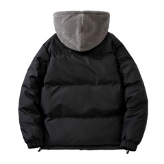 Wholesale Waterproof Breathable Windproof Nylon Black Bubble Puffer Jacket Padded Hood High Quality Custom Logo Shiny Winter