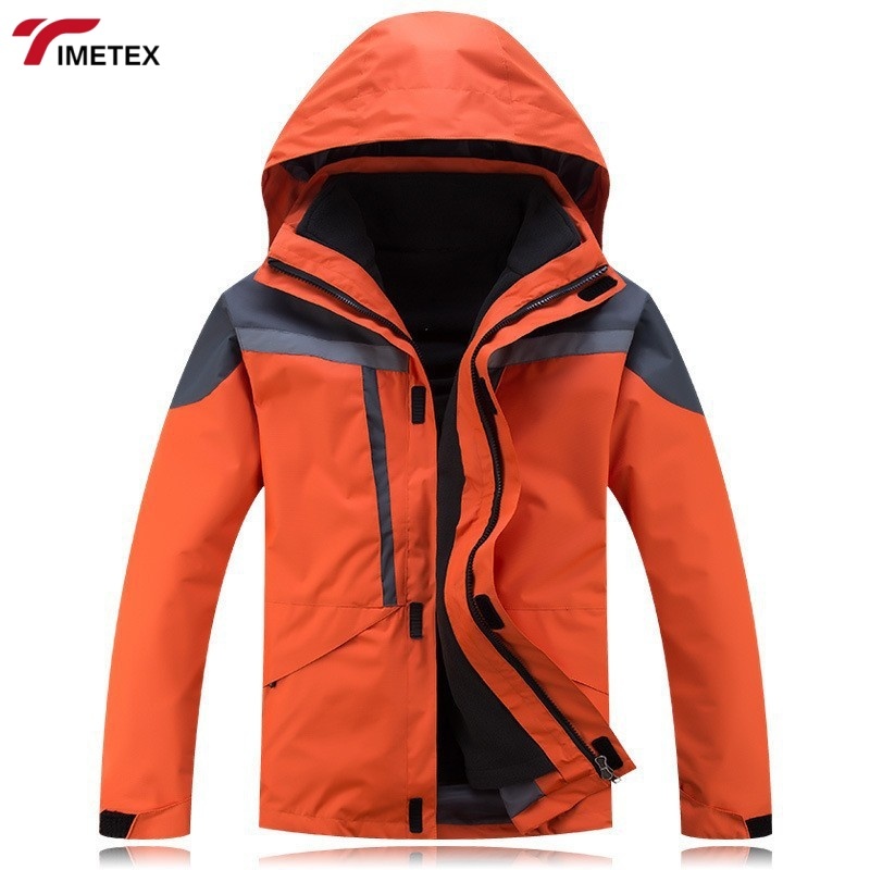 Reflective Winter-spring Three-in-one Reversible Hooded Waterproof Men's Women's Workwear Detachable Inner Lining Windproof