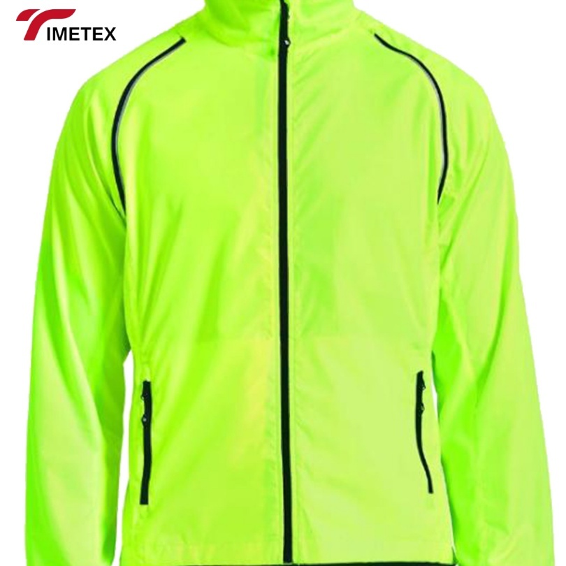 TIMETEX Reflective Striped Cycling Jacket with Multiple Pockets and Windproof Design Athletic Jacket for Road Biking