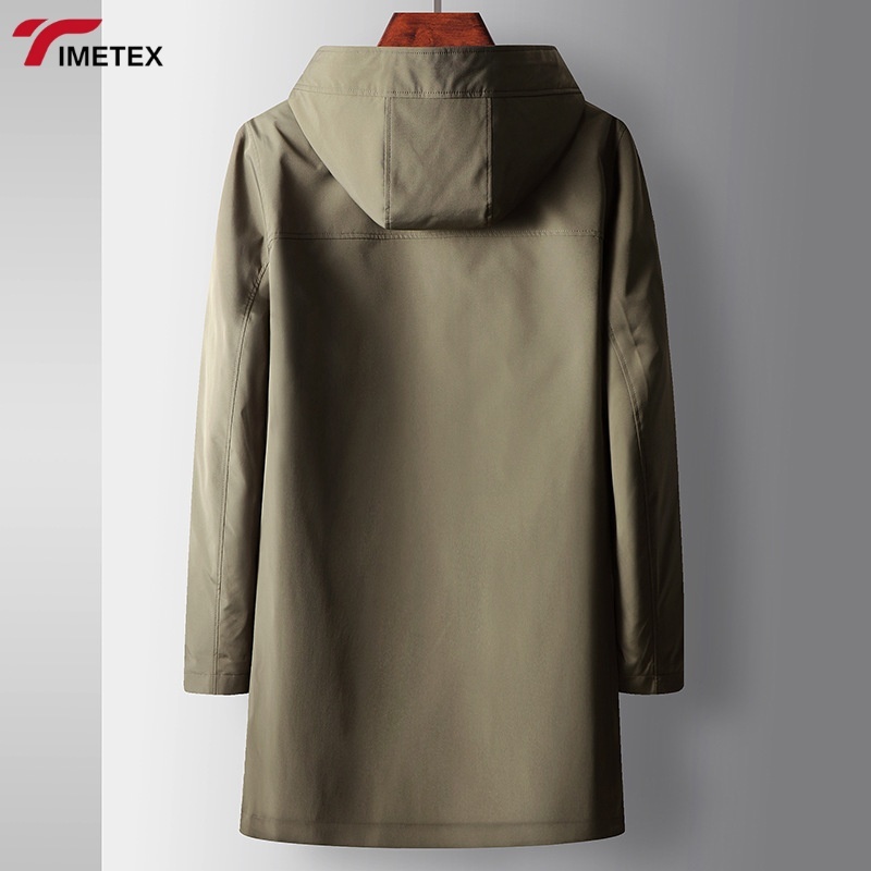 TIMETEX New Style Winter Long Sleeve Stylish Mid-length Trench Jacket Coat Windproof and Waterproof Coat for Men