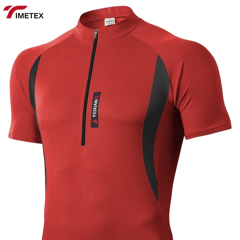 TIMETEX Professional Cycling Jersey Custom Logo UV Protected Quick Dry Soft Breathable Knitted Silk Screen Printing Solid