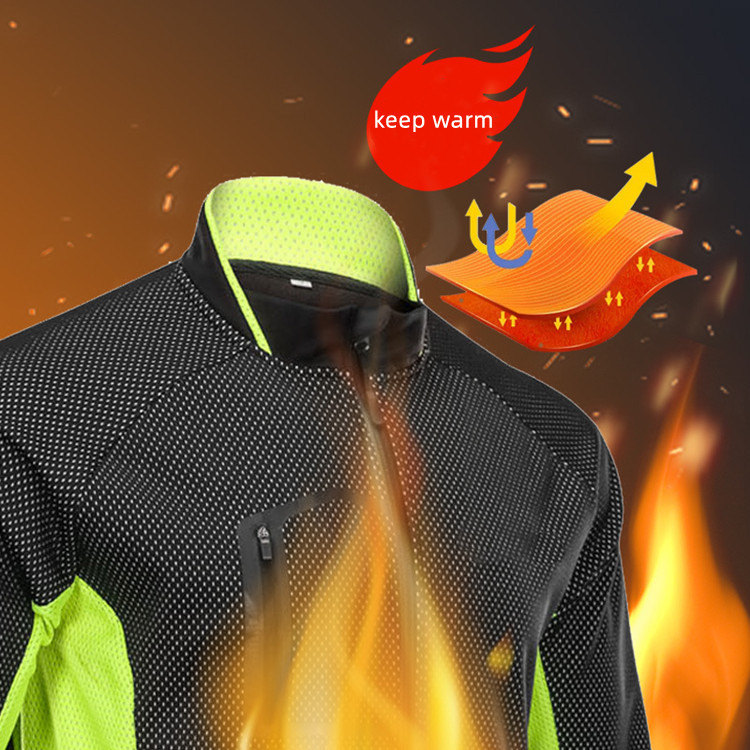 Outdoor Men Full Zipper Breathable Winter Cycling Jacket With Pockets  Fleece Thermal Warm Bicycle Jersey Windproof Cycling Jack