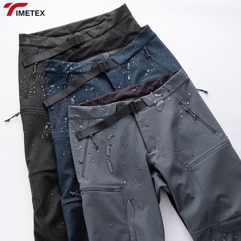 TIMETEX Winter Outdoor Assault Pants Waterproof and Windproof Soft Shell with Rubberized Pile Breathable Casual Style for Hiking