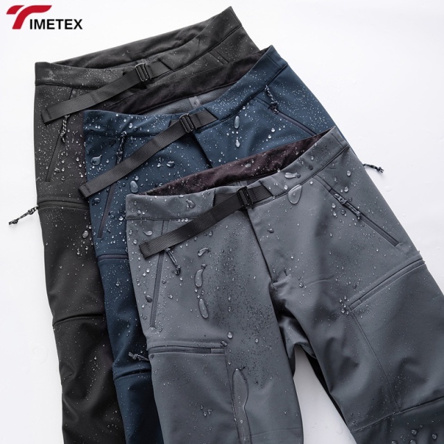 TIMETEX Winter Outdoor Assault Pants Waterproof and Windproof Soft Shell with Rubberized Pile Breathable Casual Style for Hiking