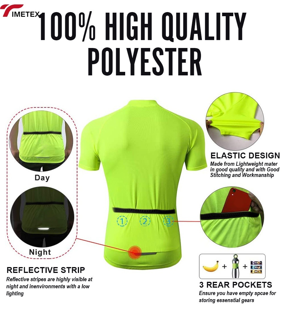 TIMETEX Customized  Cycling Jersey Latest Model Fast Delivery Low MOQ Recycled Fabric Sizes Customized Seamless Bike Breathable