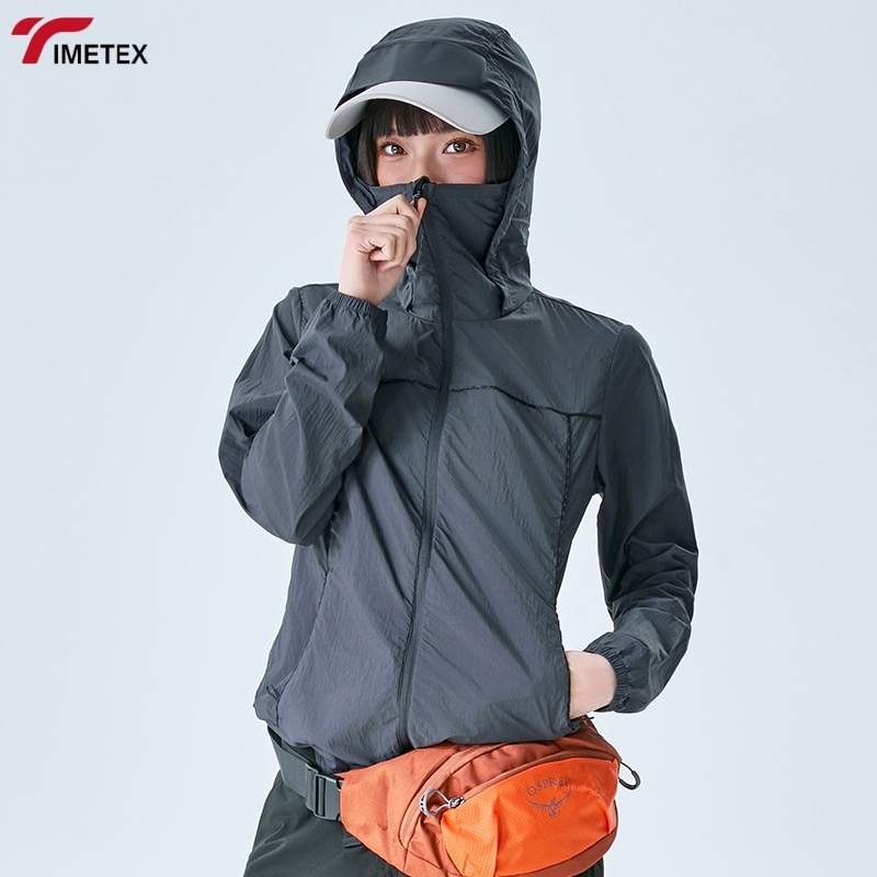TIMETEX Women's Cycling Jacket Nylon Raw Yarn UV Protection Sun Clothing Waterproof Breathable Outdoor Skin Jacket for Men Sun