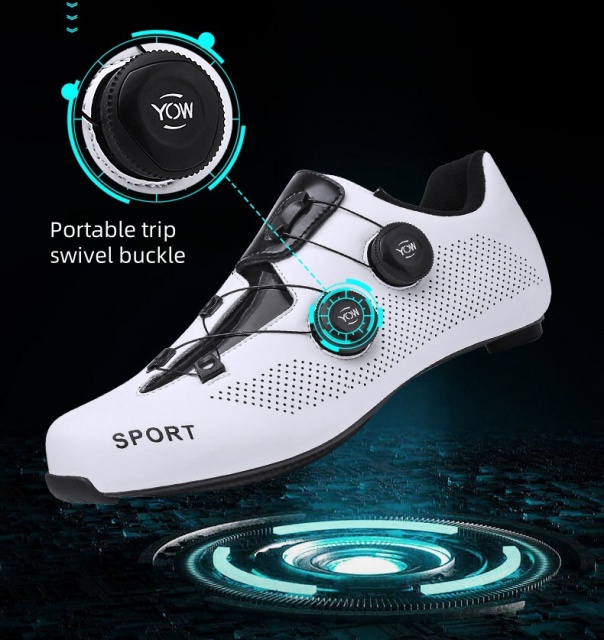 Men and Women's New Carbon Fiber Road Lock Shoes Hard Soled Outdoor Bicycle Cycling Footwear