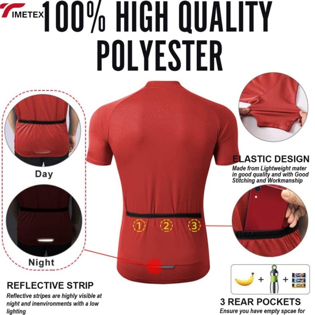 TIMETEX Professional Cycling Jersey Custom Logo UV Protected Quick Dry Soft Breathable Knitted Silk Screen Printing Solid